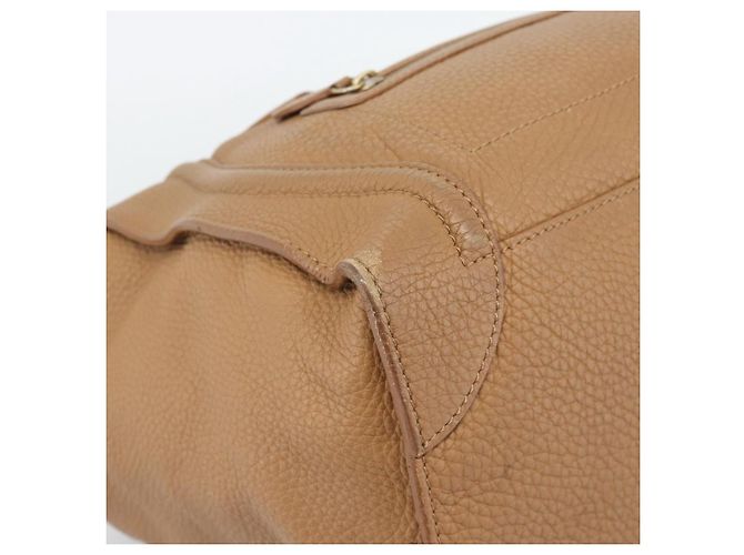 Céline CELINE Luggage Micro Shopper Hand Bag Leather Brown Gold Auth 194891 Marrone D'oro - vista 14