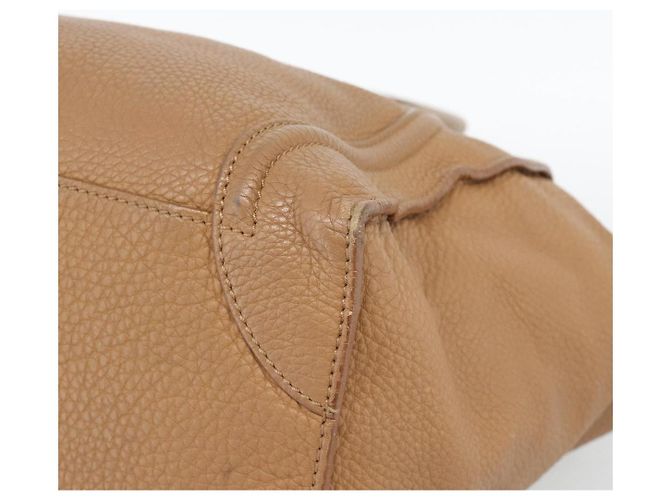 Céline CELINE Luggage Micro Shopper Hand Bag Leather Brown Gold Auth 194891 Marrone D'oro - vista 15