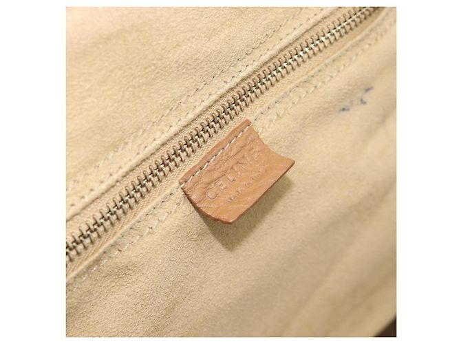 Céline CELINE Luggage Micro Shopper Hand Bag Leather Brown Gold Auth 194891 Marrone D'oro - vista 17