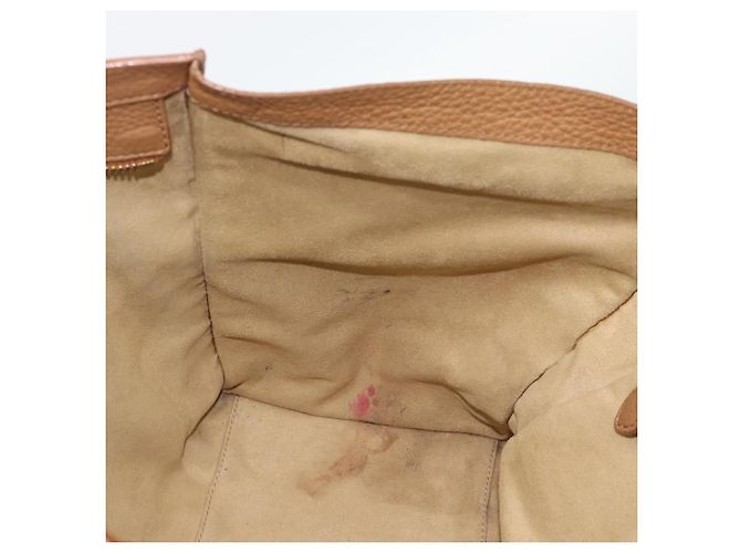 Céline CELINE Luggage Micro Shopper Hand Bag Leather Brown Gold Auth 194891 Marrone D'oro - vista 18
