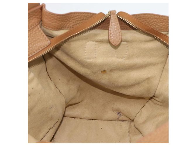 Céline CELINE Luggage Micro Shopper Hand Bag Leather Brown Gold Auth 194891 Marrone D'oro - vista 19