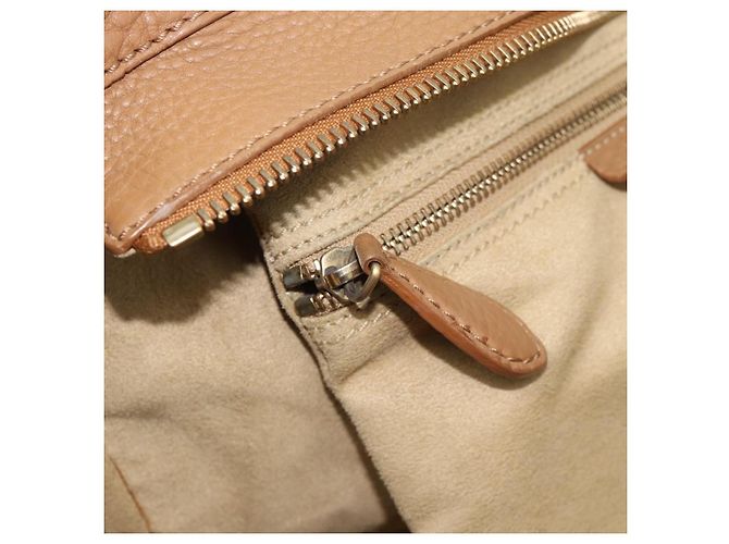 Céline CELINE Luggage Micro Shopper Hand Bag Leather Brown Gold Auth 194891 Marrone D'oro - vista 20