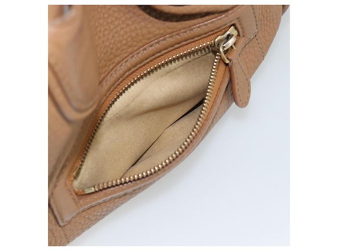 Céline CELINE Luggage Micro Shopper Hand Bag Leather Brown Gold Auth 194891 Marrone D'oro - vista 22