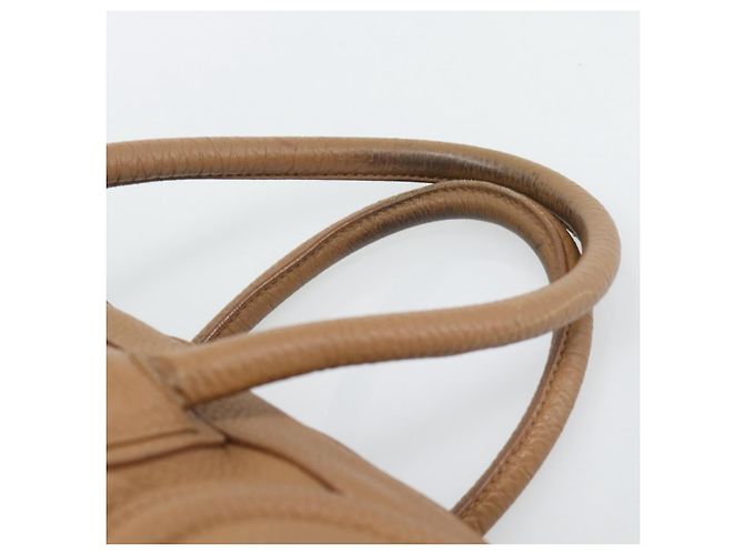 Céline CELINE Luggage Micro Shopper Hand Bag Leather Brown Gold Auth 194891 Marrone D'oro - vista 8