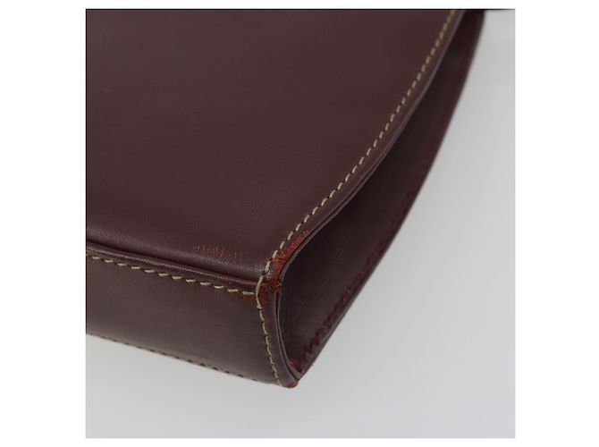 Borsa a tracolla CARTIER Must Line in pelle Bordeaux Gold Auth BA14172 - vista 15