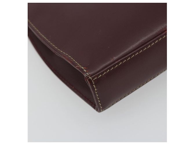 Borsa a tracolla CARTIER Must Line in pelle Bordeaux Gold Auth BA14172 - vista 16