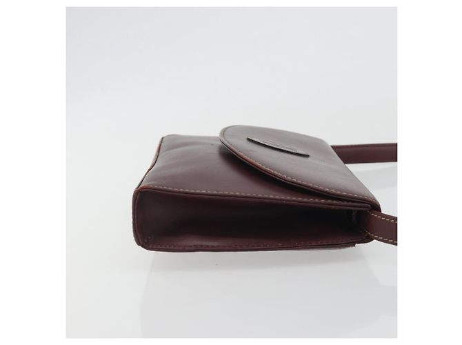 Borsa a tracolla CARTIER Must Line in pelle Bordeaux Gold Auth BA14172 - vista 3