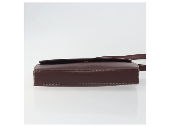 Borsa a tracolla CARTIER Must Line in pelle Bordeaux Gold Auth BA14172 - vista 5