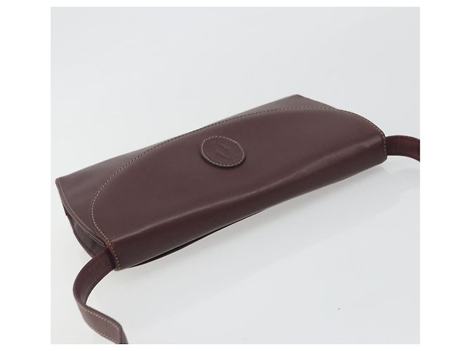 Borsa a tracolla CARTIER Must Line in pelle Bordeaux Gold Auth BA14172 - vista 6
