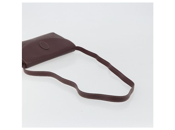 Borsa a tracolla CARTIER Must Line in pelle Bordeaux Gold Auth BA14172 - vista 7