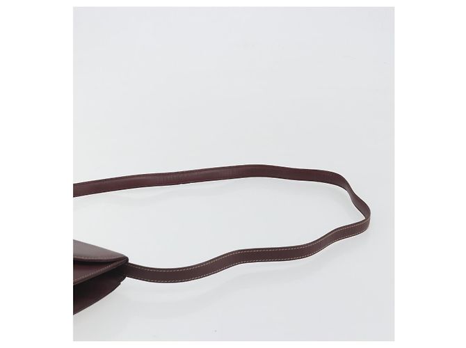 Borsa a tracolla CARTIER Must Line in pelle Bordeaux Gold Auth BA14172 - vista 8