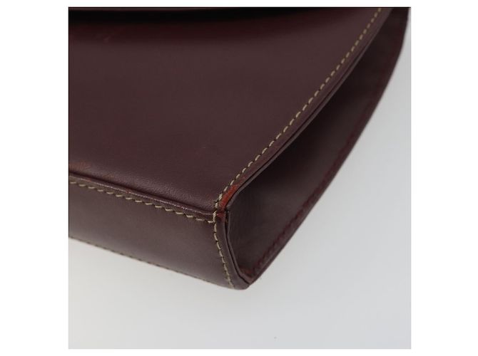 Borsa a tracolla CARTIER Must Line in pelle Bordeaux Gold Auth BA14172 - vista 9