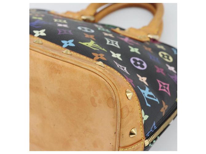 Borsa a mano LOUIS VUITTON Monogram Multicolor Alma Nero M92646 LV Auth ka5470A - vista 15