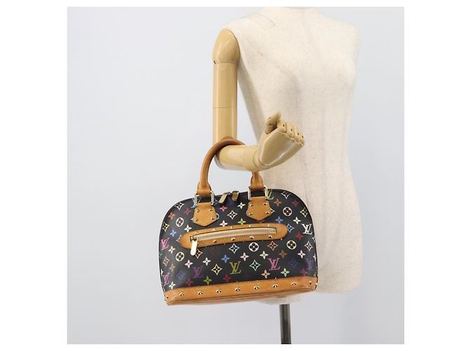 Borsa a mano LOUIS VUITTON Monogram Multicolor Alma Nero M92646 LV Auth ka5470A - vista 21
