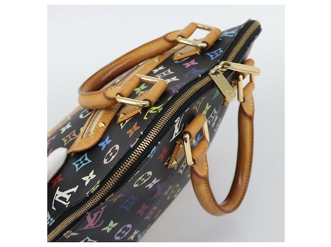 Borsa a mano LOUIS VUITTON Monogram Multicolor Alma Nero M92646 LV Auth ka5470A - vista 6