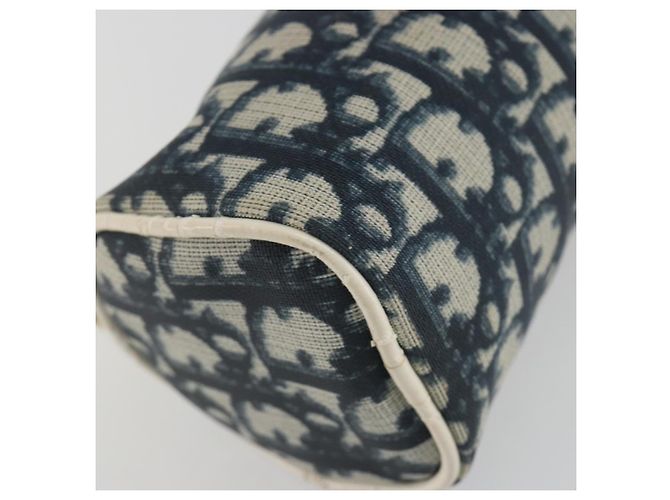 Pouch Christian Dior Trotter PVC Pelle Blu Bianco Auth 194167 - vista 14
