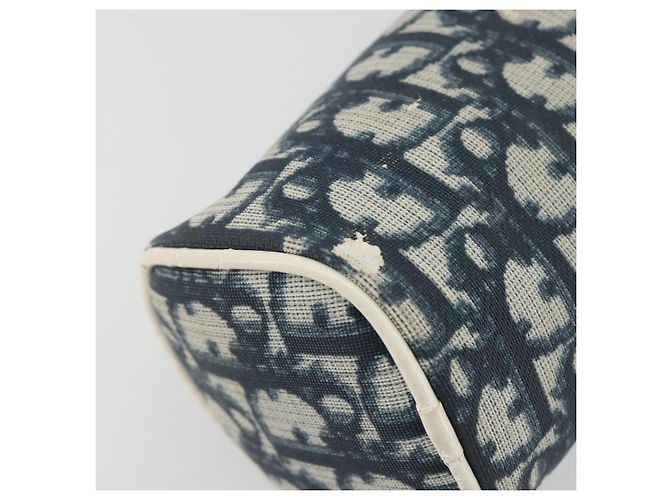 Pouch Christian Dior Trotter PVC Pelle Blu Bianco Auth 194167 - vista 16