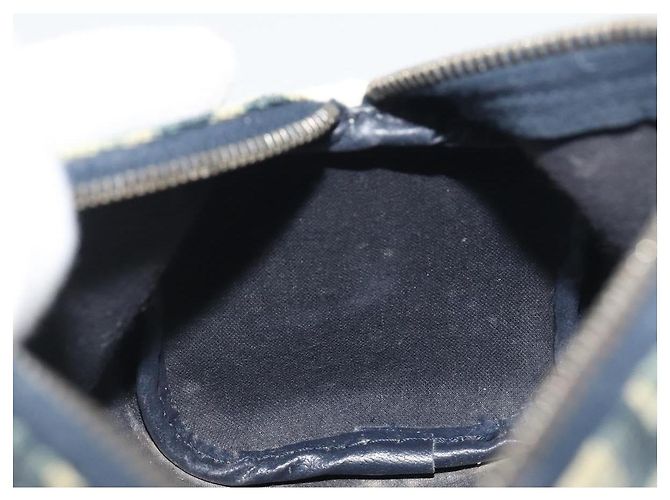 Pouch Christian Dior Trotter PVC Pelle Blu Bianco Auth 194167 - vista 18