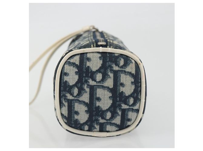 Pouch Christian Dior Trotter PVC Pelle Blu Bianco Auth 194167 - vista 3