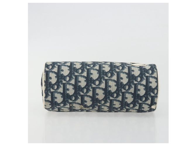 Pouch Christian Dior Trotter PVC Pelle Blu Bianco Auth 194167 - vista 6