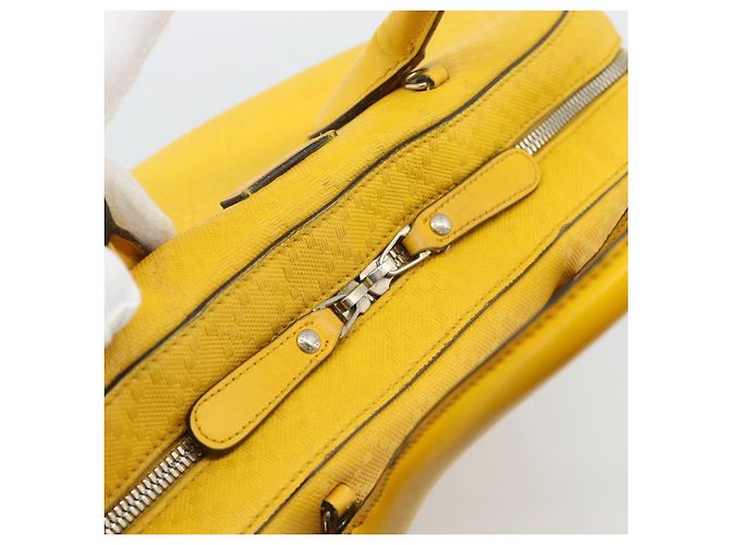 Borsa a mano GUCCI Diamante in pelle Giallo Argento 354332 Auth bs36492 - vista 10