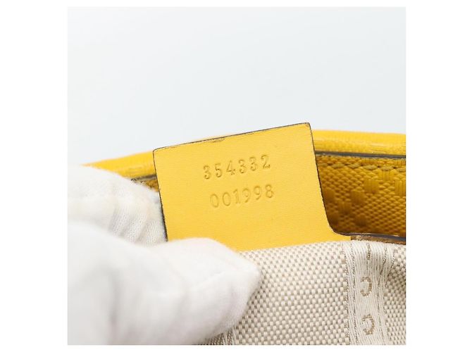 Borsa a mano GUCCI Diamante in pelle Giallo Argento 354332 Auth bs36492 - vista 12