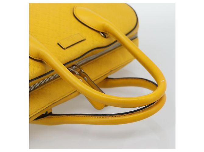 Borsa a mano GUCCI Diamante in pelle Giallo Argento 354332 Auth bs36492 - vista 7