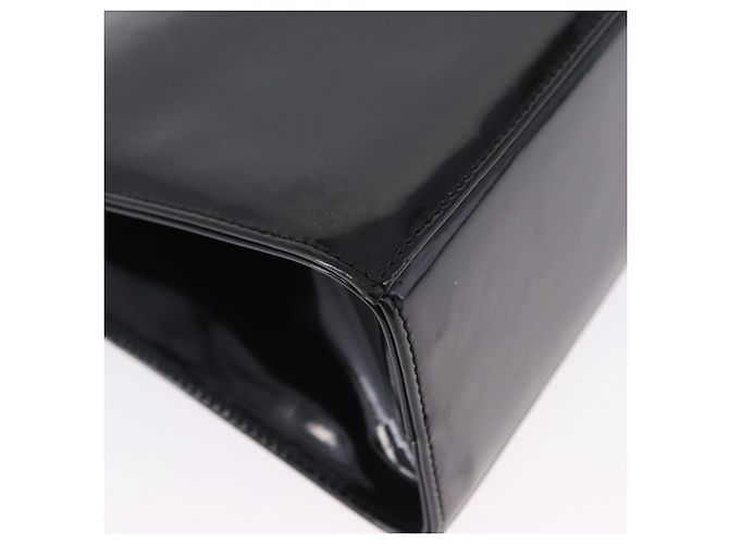 Borsa a tracolla Salvatore Ferragamo Gancini Chain Patent Black Gold Auth ka5550A - vista 15