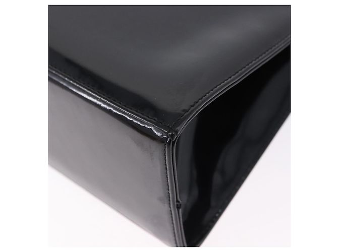 Borsa a tracolla Salvatore Ferragamo Gancini Chain Patent Black Gold Auth ka5550A - vista 16