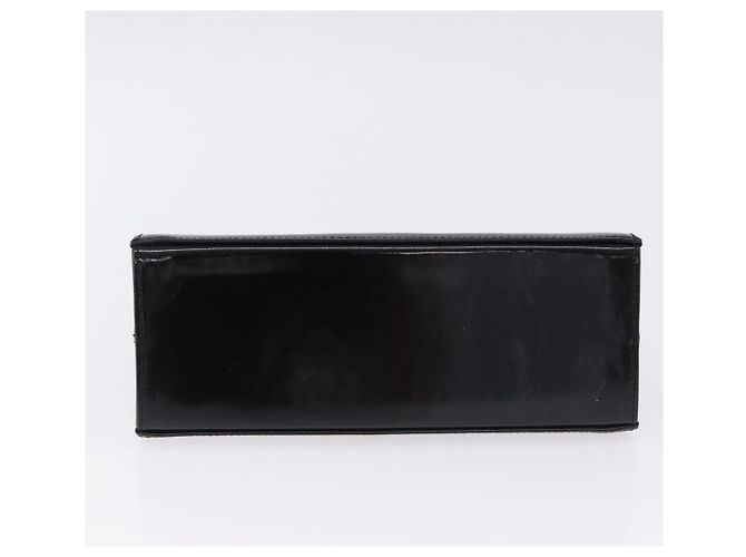 Borsa a tracolla Salvatore Ferragamo Gancini Chain Patent Black Gold Auth ka5550A - vista 5