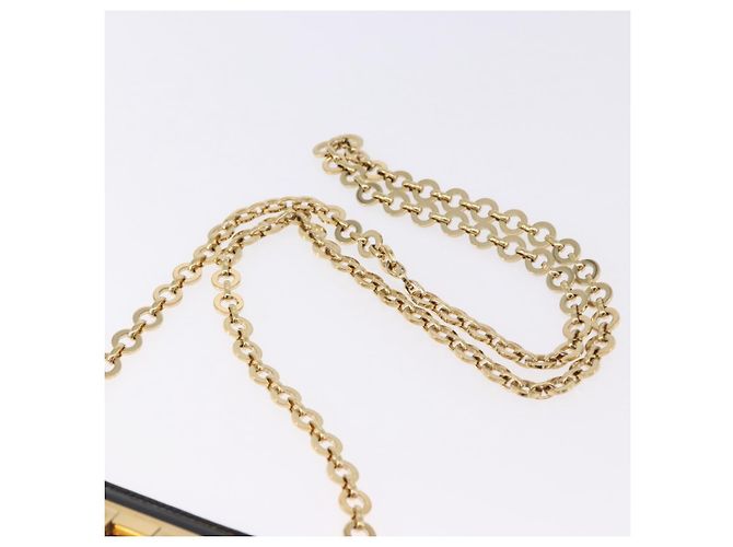 Borsa a tracolla Salvatore Ferragamo Gancini Chain Patent Black Gold Auth ka5550A - vista 8