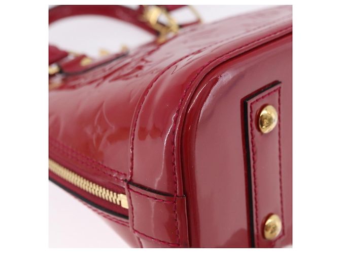 LOUIS VUITTON Monogram Vernis Alma BB Red Rose Andian M91771 LV Auth 194191 Rosso - vista 10