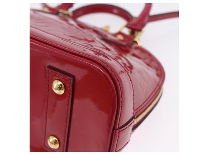 LOUIS VUITTON Monogram Vernis Alma BB Red Rose Andian M91771 LV Auth 194191 Rosso - vista 16