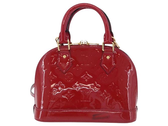 LOUIS VUITTON Monogram Vernis Alma BB Red Rose Andian M91771 LV Auth 194191 Rosso - vista 3