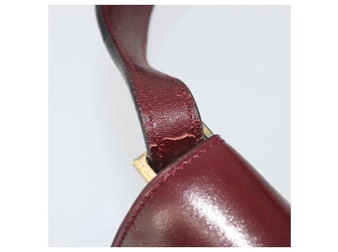 Céline Borsa a tracolla CELINE in pelle Bordeaux Gold Auth bs36605 D'oro Bordò - vista 11