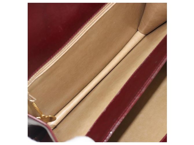 Céline Borsa a tracolla CELINE in pelle Bordeaux Gold Auth bs36605 D'oro Bordò - vista 12