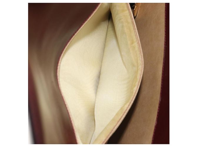 Céline Borsa a tracolla CELINE in pelle Bordeaux Gold Auth bs36605 D'oro Bordò - vista 23