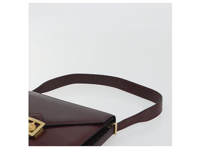 Céline Borsa a tracolla CELINE in pelle Bordeaux Gold Auth bs36605 D'oro Bordò - vista 8