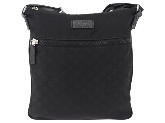 Borsa a tracolla GUCCI GG Canvas Nero Argento 509639 Auth ka5571 - vista 13