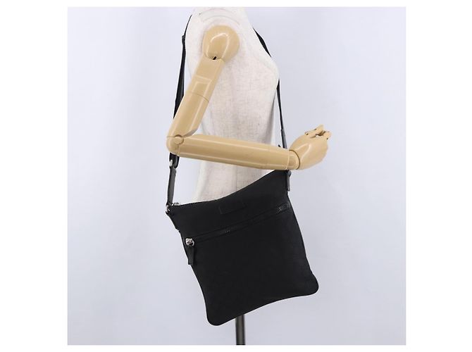 Borsa a tracolla GUCCI GG Canvas Nero Argento 509639 Auth ka5571 - vista 25