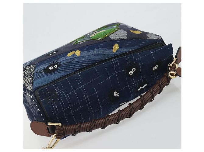 Borsa Puzzle LOEWE x Studio Ghibli BORO Blue Frog Soot Sprites Blue Auth 167492SM Marrone - vista 14