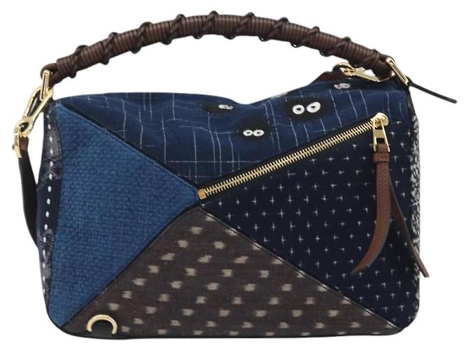 Borsa Puzzle LOEWE x Studio Ghibli BORO Blue Frog Soot Sprites Blue Auth 167492SM Marrone - vista 2
