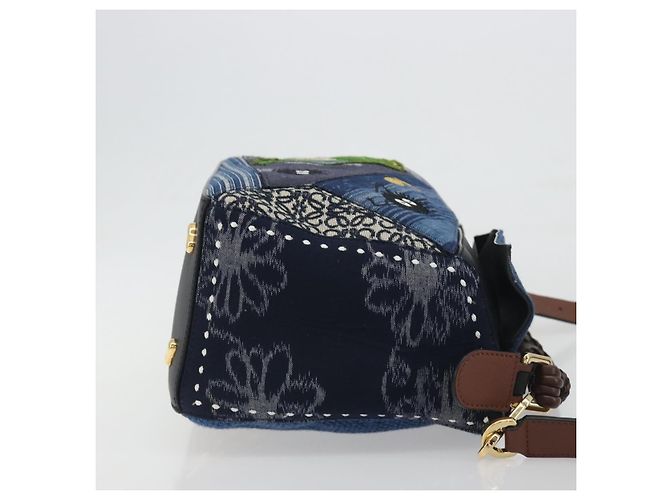Borsa Puzzle LOEWE x Studio Ghibli BORO Blue Frog Soot Sprites Blue Auth 167492SM Marrone - vista 3