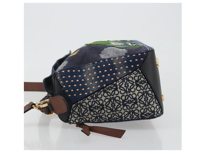 Borsa Puzzle LOEWE x Studio Ghibli BORO Blue Frog Soot Sprites Blue Auth 167492SM Marrone - vista 4