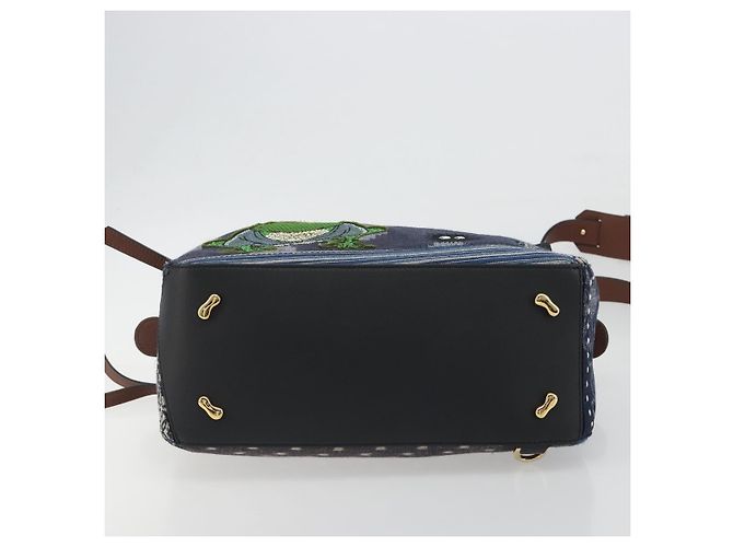 Borsa Puzzle LOEWE x Studio Ghibli BORO Blue Frog Soot Sprites Blue Auth 167492SM Marrone - vista 5