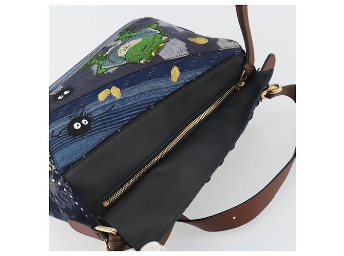 Borsa Puzzle LOEWE x Studio Ghibli BORO Blue Frog Soot Sprites Blue Auth 167492SM Marrone - vista 6