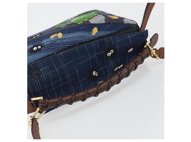 Borsa Puzzle LOEWE x Studio Ghibli BORO Blue Frog Soot Sprites Blue Auth 167492SM Marrone - vista 7
