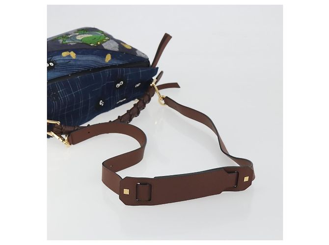 Borsa Puzzle LOEWE x Studio Ghibli BORO Blue Frog Soot Sprites Blue Auth 167492SM Marrone - vista 8