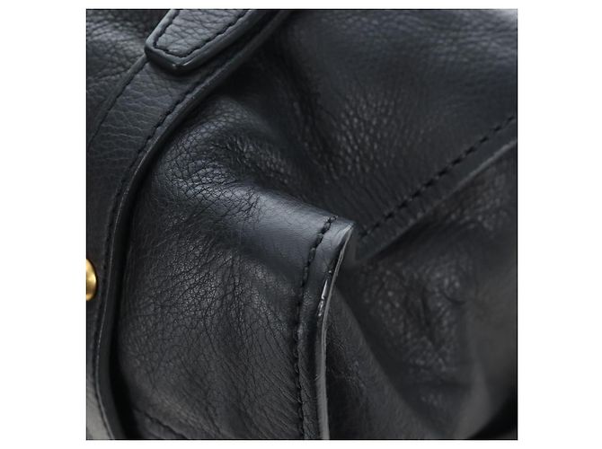 Borsa Tote Miu Miu con Fiocco Laterale in Pelle Nera e Oro RR1312 Auth am12103SAM Nero D'oro - vista 16