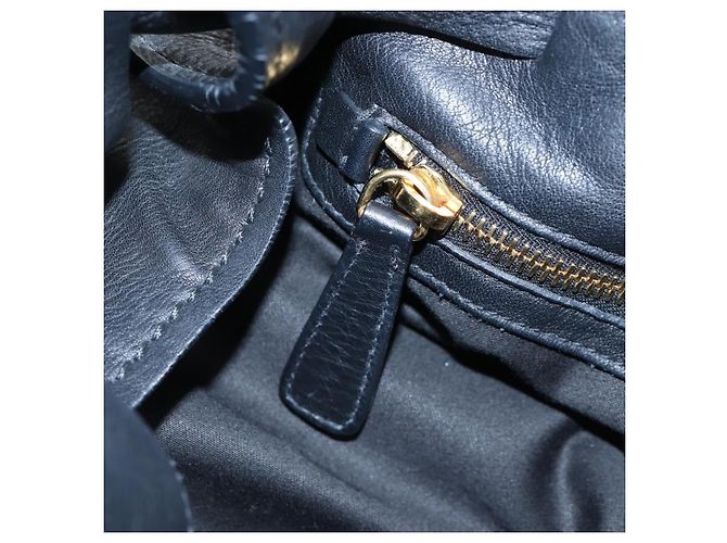 Borsa Tote Miu Miu con Fiocco Laterale in Pelle Nera e Oro RR1312 Auth am12103SAM Nero D'oro - vista 21